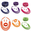 Ethnic Style Wedding Acrylic Jewelry Sets Beads Necklace Earring Bracelet S