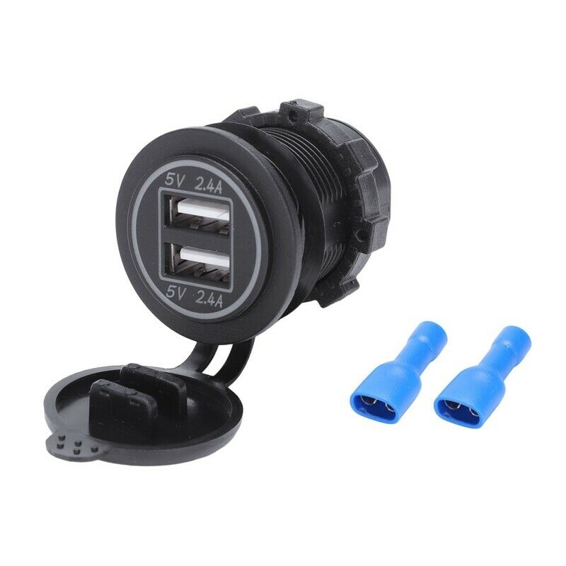 5V 4.8A Dual Usb Charger Socket Adapter Power Socket For 12V 24V Car Ship R M9F6