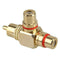 1 Male Plug To 2 Female Video Audio Splitter RCA Plug Angled Plug
