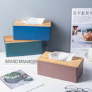 Wooden Tissue Box Holder Rectangle Bedroom Car Paper Facial Case Organiser