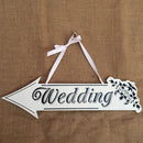 White Wooden Wedding Direction Arrow Sign Wedding Ceremony Reception Decor LJ