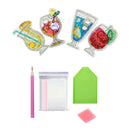 4pcs 5D DIY Full Drill Special Shaped Diamond Painting Key Ring Keychains Gift