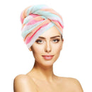Cap Hair Rainbow Color Thick Dry Hair Wrap Towel Cap Coral Fleece Dry Hair Towel