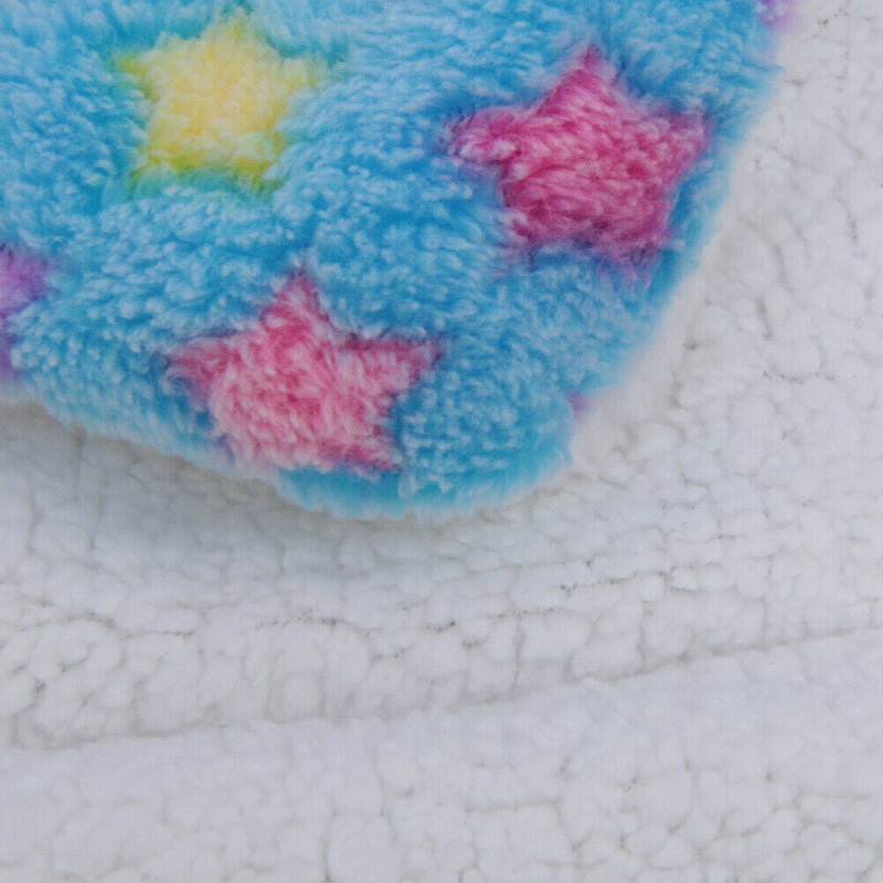 Dog Cat Blanket Pet Cushion Bed Soft Velvet Winter Warm Sleep Mat(Blue M) A