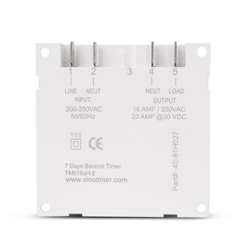 7 Days Programmable Timer Switch Weekly Digital Countdown Relay (200-250V)