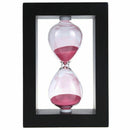 Wooden Frame 30 Minutes Hourglass Sand Timer Black Frame Pink Sand G7X5