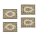 Pack 4 Handcrafted 1/12th Floral Patterned Rug Carpet, Turkish Style Rug