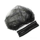 100Pcs Disposable Mob Cap Hair Net Elastic Non Woven Hats Factory Workwear Black