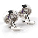 1 Pair Fashion Diamond Cufflinks Cuff Links Womens Mens Dress Business WeddiR1L8