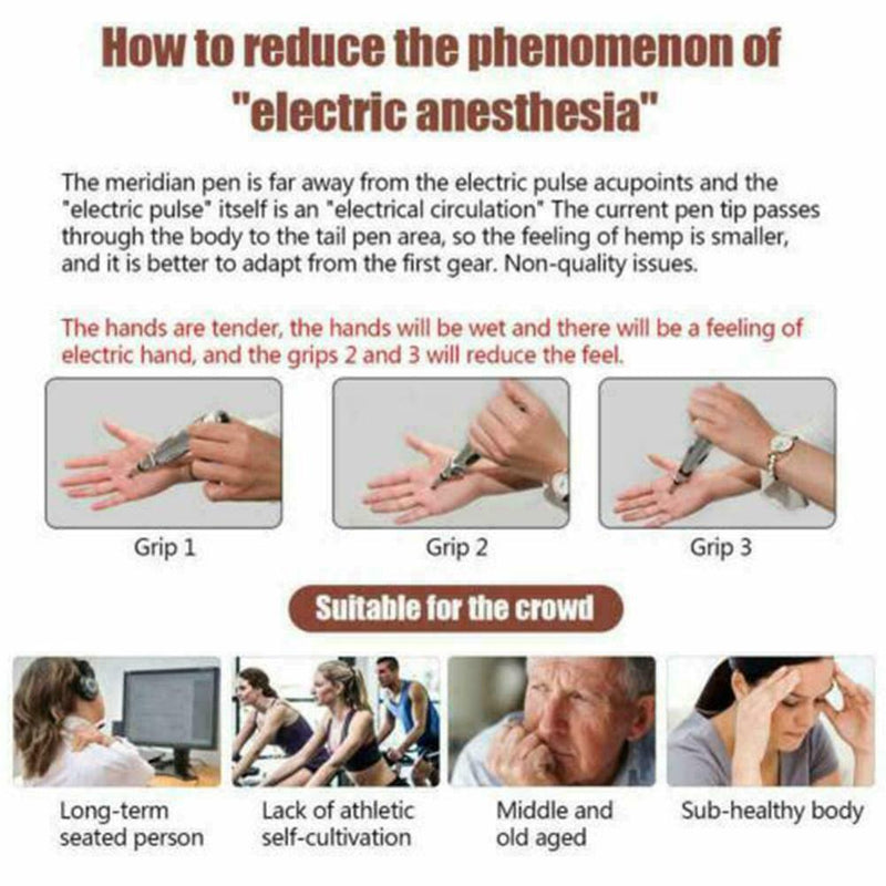 Portable Electronic Acupuncture Pen Meridian Body Massager Energy Relief Pa M3D2