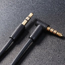 4.5FT 3.5mm Audio Cable Right Angle Car Aux Cord with Mic for Headphones