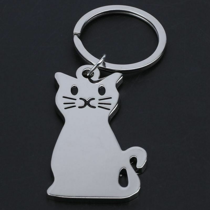 1 Piece Personalized Metal Cat Key Chain ,Key Ring