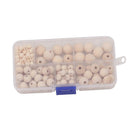 148pcs Mixed Size Unfinished Round Wood Beads Loose DIY Jewelry Making Charm