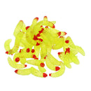 50Pcs 2.4cm Fishing Lure Maggot Grub Soft Lure Baits False Worms Yellow