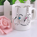 1Pair Metal Dolphin Key Ring Keyfob Couples Romantic Keychain Lover NvB Kw