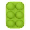 5x Round Silicone 6 Holes Semi-Sphere Non Stick Mold Cake Baking Mould Green