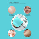 Pink Electric Facial Cleansing Brush Silicone Sonic Vibration Mini Cleanser D9J7