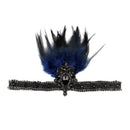 Feather Headband with Blinking Crystals for Teens Adults Wemen Navy Blue