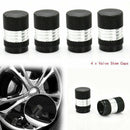 4X Metal Black Car Truck Bike Tire Wheel Rims Stem Air Valve Caps Tyre Cover