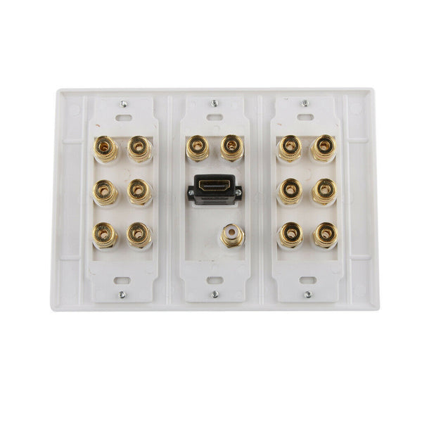 Home Theater 7.1 Surround Sound Speaker Wall Plate + HDMI + Audio Banana