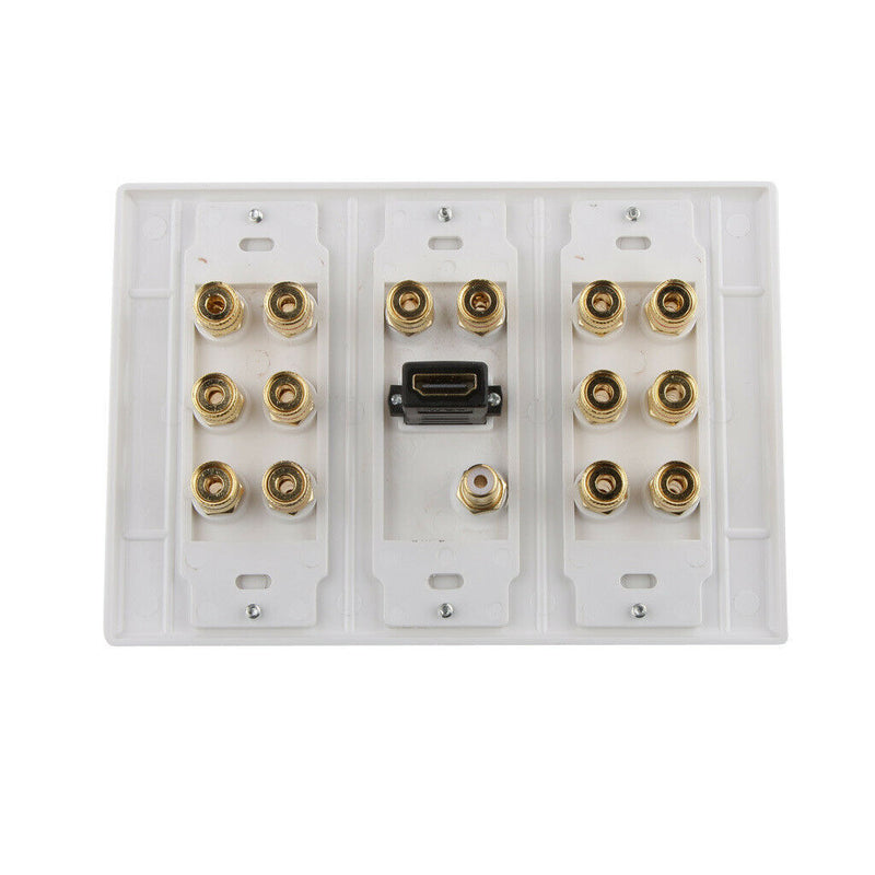 Home Theater 7.1 Surround Sound Speaker Wall Plate + HDMI + Audio Banana