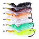 2pcs Floating Duck Lure 10.5cm Bass Bait Fishing Tackle Black silicone Black