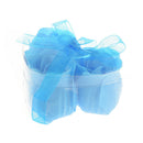 3Pcs Rose Shape Baby Blue Bath Soap Heart Package Box