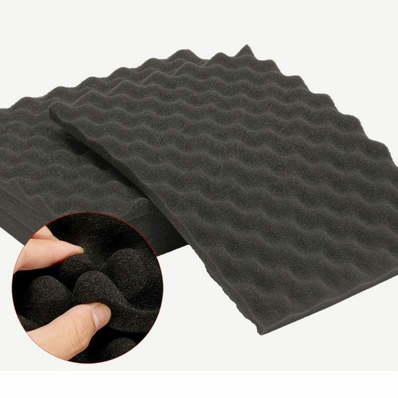 6PCS Black Acoustic Eggshell Foam Sound Absorption Treatment Panel Tile 40X