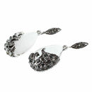 Earrings hooks in cat's eye stone drop 40 x 15 MM