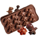 12 Cells Dinosaur Silicone Fondant Mould Cake Decorating Baking Tools Brown Y3P3