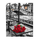 Red Rose DIY Canvas Oil Painting Paint By Numbers Kit No Frame Home Art Crafts