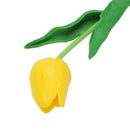 10pcs Yellow Latex Real Touch Tulip Flower with Leaves For Wedding Bouquet