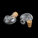 10pcs glass cork bottle glasses ampoules wool bottle pendants heart form N1Y2