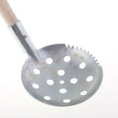 13.4'' Ice Fishing Scoop Ice Scooper Iron Slush Skimmer with Wood Handle