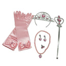 2 Sets Girls Princess Costume Accessories Gloves Wand Tiara Jewelry 6/set