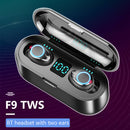 F9 Waterproof LED TWS Wireless Headset Bluetooth 5.0 Sports Headphones A