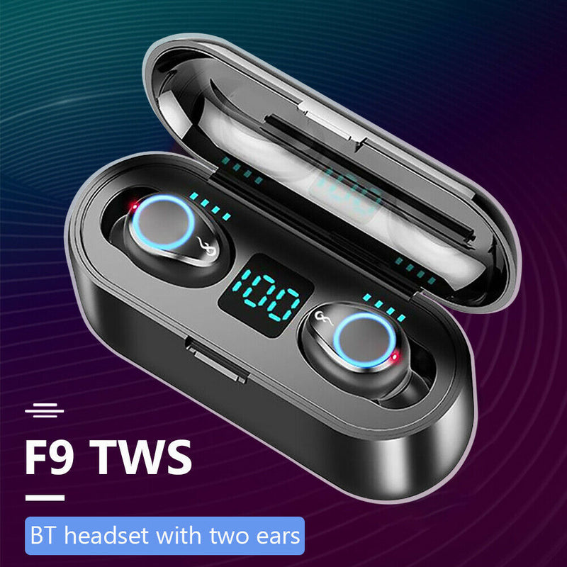 F9 Waterproof LED TWS Wireless Headset Bluetooth 5.0 Sports Headphones A