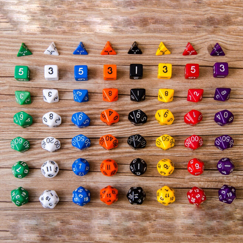 7Pcs D10 Multi-Sided Gem Dice Die for RPG Dungeons & Dragons DND D&D Game Set MO