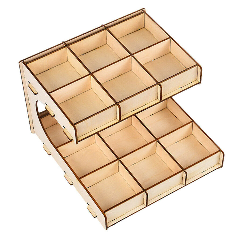 DIY Wooden Paint Rack Ink Storage Organizer 2-layer 15-grid