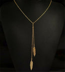 NewWomen Fashion Long Chain Necklace Chic Leaf Feather Tassel Pendant NecklacME
