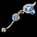 1pc Rhinestone Crystal Heart Barbells Navel Belly Bar Button Ring Body Pier Z5A2