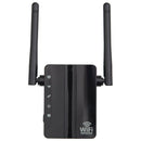 Wireless WiFi Repeater 300Mbps Dual Antenna WiFi Range Extender (US Black)