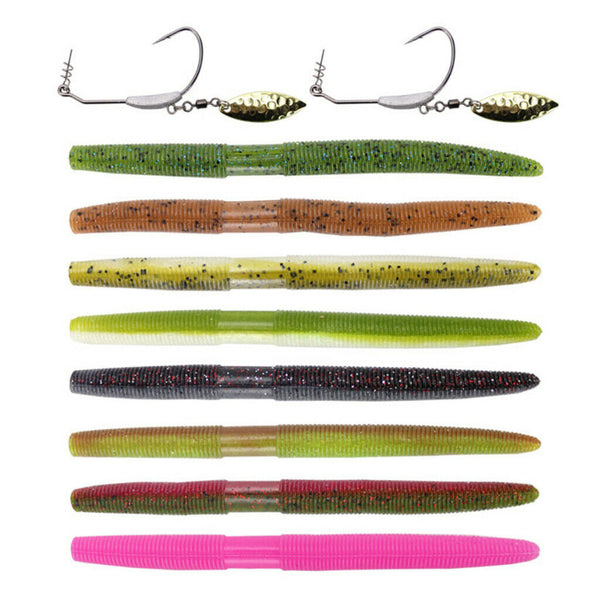 15pcs Imitation Earthworm Artificial Soft Bait Fishing Lures