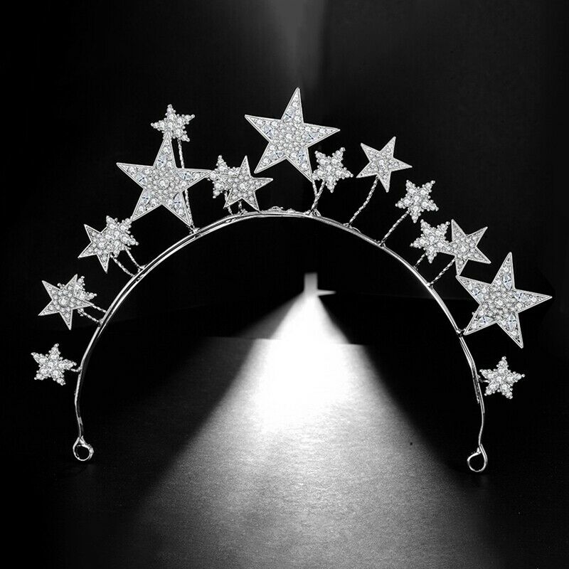 Star Bride Crown Headband Wedding Hair Accessories Bridal Jewelry Wedding D S6T2