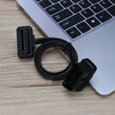 60CM OBDII 16Pin Flat Noodle Male to Female Extend Cable Splitter Extender Cord