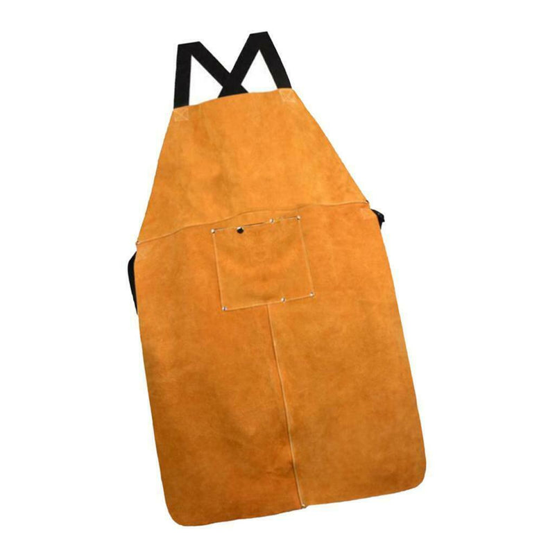 Adjustable Welding Bib Apron  Resistant Soldering Clothing Apron Brown