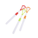 2pcs Silicone Head Plastic Brush Oral Care Tongue Scraper Cleaner Gentle  3C