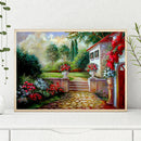 5D DIY Full Round Drill Diamond Painting Back Garden Cross Stitch Decor Kit