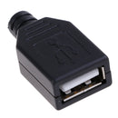 10Pcs Female 4-Pin Type A Plug USB Adapter DIY with Plastic Cover USB Connec lj