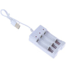 Universal 3 Slot AA/AAA Rechargeable Battery Charger Adapter USB Pl  Nw